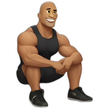 dwayne johnson sit on a rock emoji
