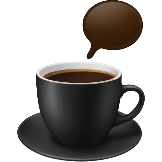 Black coffee cup and coffee. emoji