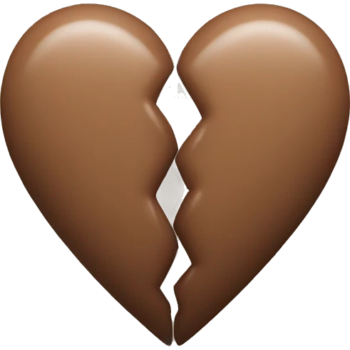 brown pastel heart two halves emoji