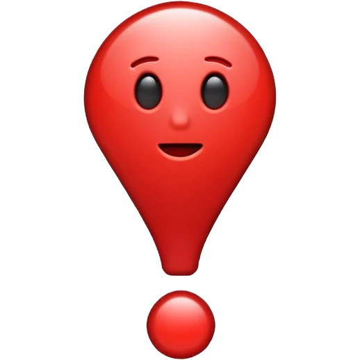 exclamation mark full red no face emoji