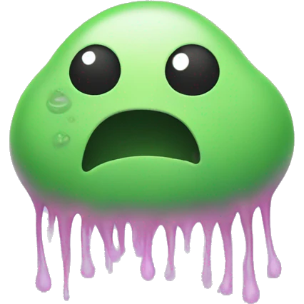 sad blob with hair and germ emoji