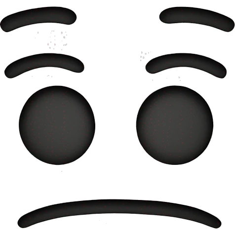 classic smiley face, but its sad. only in black and white. only outlines emoji