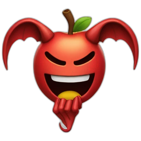 devil smiling in the apple style emoji