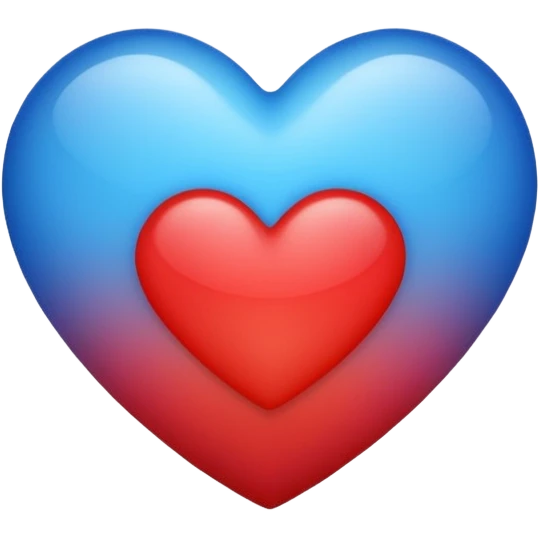 corazon azul y rojo emoji