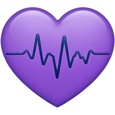 heart pules tech with the pules symbol in the middle, make the hart dark purple. navy blue outline, button emoji