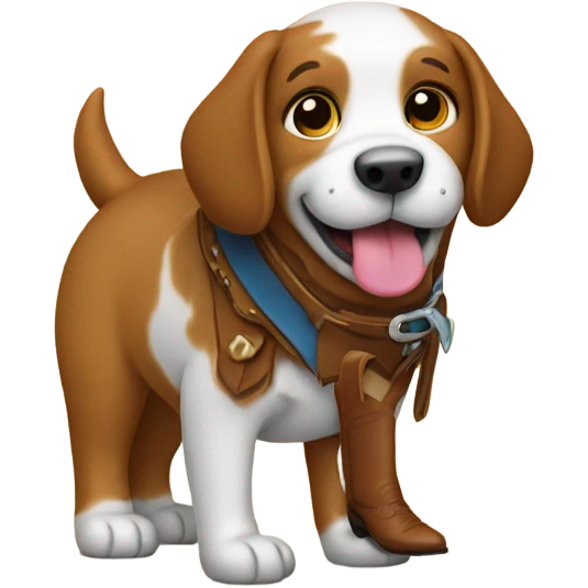 Dog with cowboy boots emoji