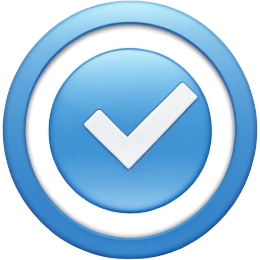 blue circle with a checkmark white in the middle emoji