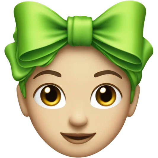 Green coquette bow emoji