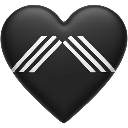 Adidas white stripes black heart emoji