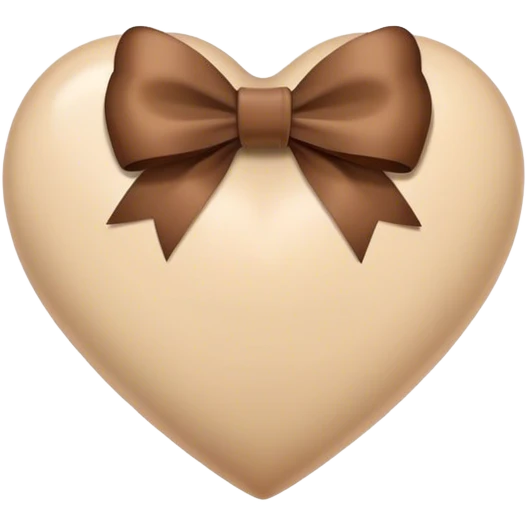 Beige heart with brown bow emoji