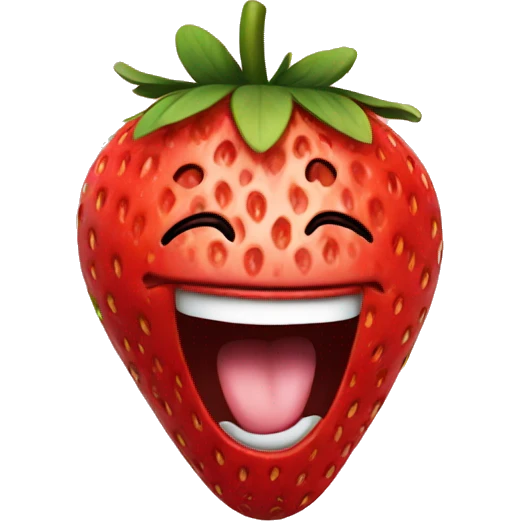 strawberry laughing  emoji