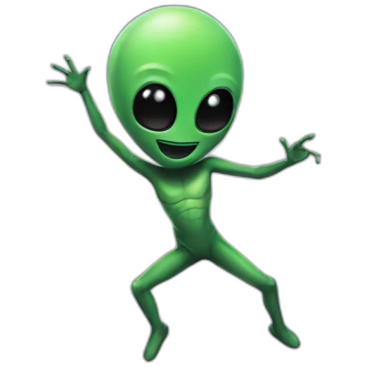 dancing with alien on space emoji