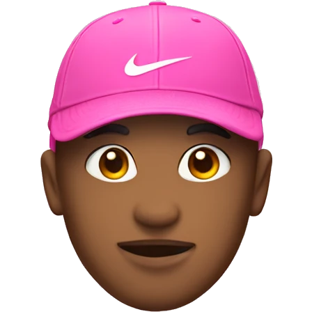Pink hat with Nike swoosh on the front  emoji