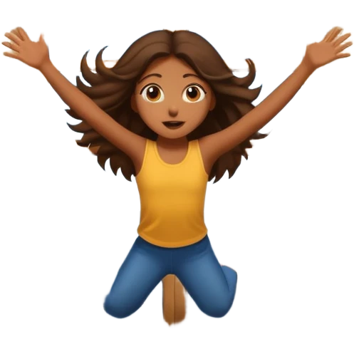 brown girl jumping out a window emoji