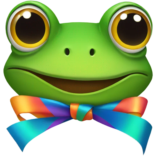Frog with ribbon  emoji