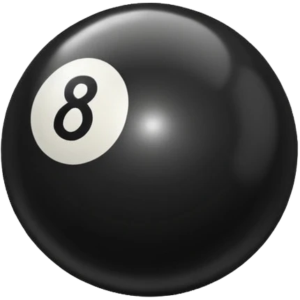 Make a black pool ball with one number 0 emoji