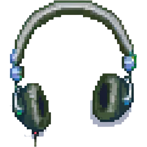 simple and colorful pixel art style headphones emoji
