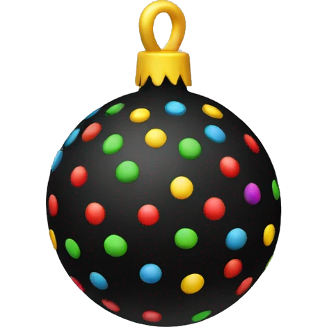 Christmas tree toy in the form of a ball black emoji