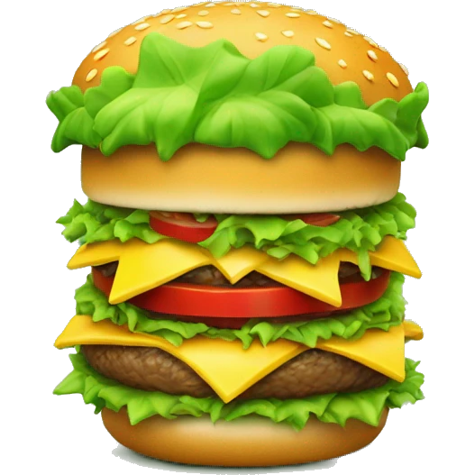 un dragon vert avec des ails jaune burger emoji