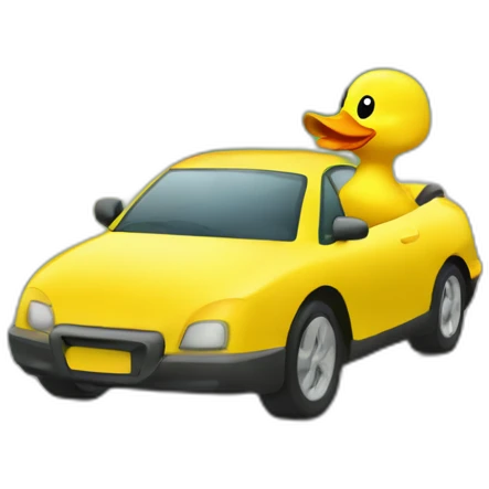fit body yellow duck driving car emoji