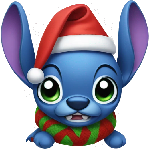 Stitch wearing a santa hat  emoji