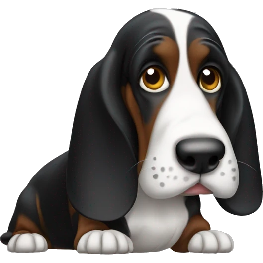 Black basset hound emoji