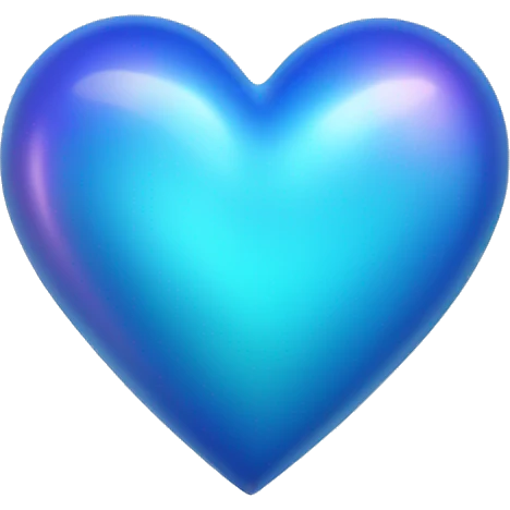Iridescent blue heart emoji