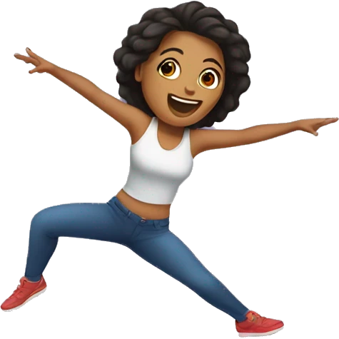latina women in a rebouncing trampoline emoji