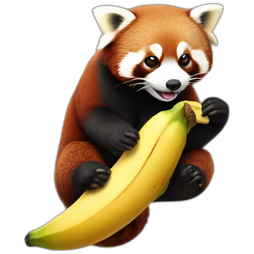 red panda with banana emoji