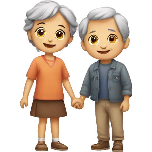 young child and old lovers emoji