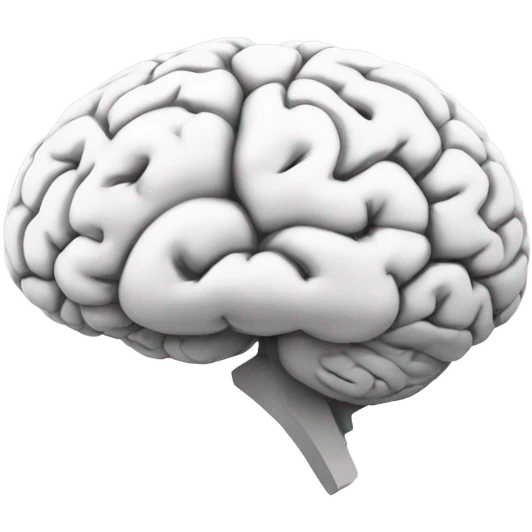 White brain and heart emoji