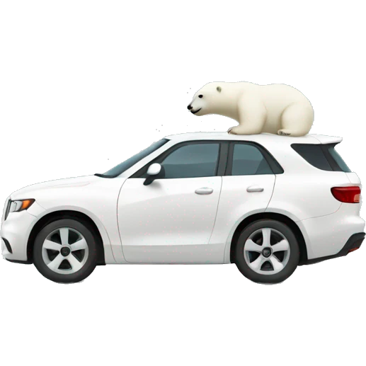 polar bear driving a car emoji