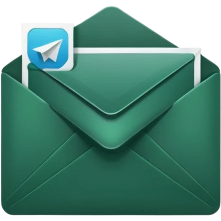 dark green telegram icon envelope without background emoji