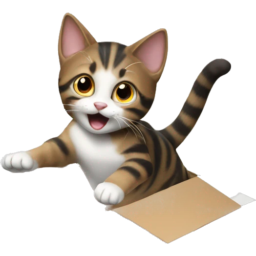 Cat jumping a box  emoji