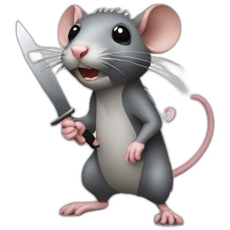 A rat with a knife emoji