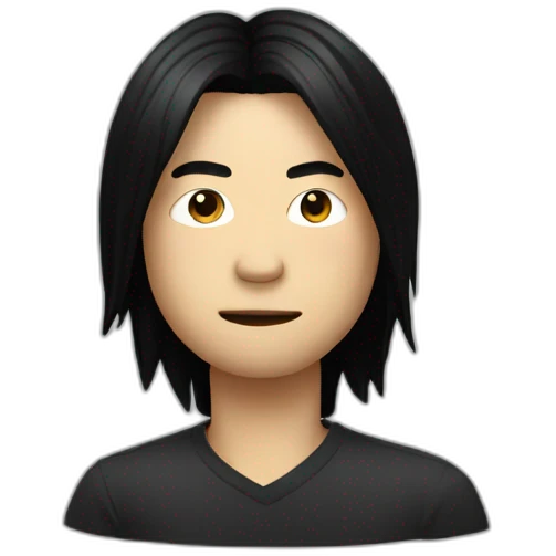 James Iha with black hair emoji