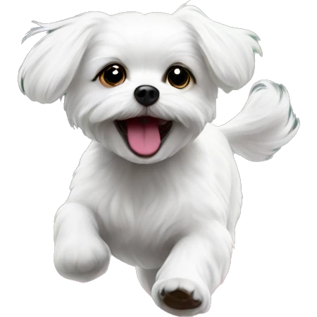 Adorable Maltese chasing pink butterflies  emoji