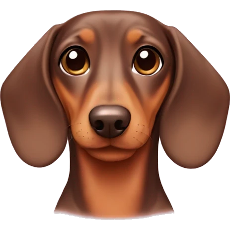 Brown and tan Dachshund with a pink sweater emoji