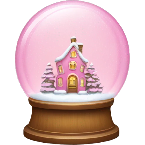 Pink snow globe emoji