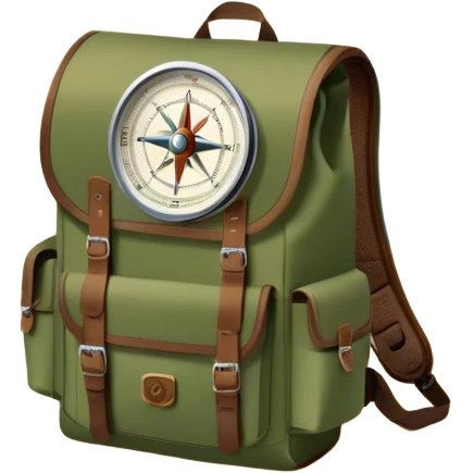 Icon for Expeditions: a compass, a map, a backpack with trekking gear, and a rugged expedition jeep, set against a backdrop of snowy mountains, sand dunes, and tropical islands. The icon should capture the spirit of adventure and exploration in diverse landscapes. Transparent background. emoji
