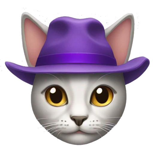 Cat with a purple hat emoji