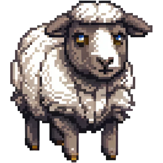 maximum blocky ultra-abstract pixel art Minecraft sheep emoji with only 2-4 large square pixels emoji