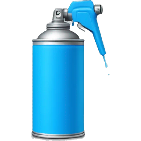 spray can color  blue with a regular small spray nozzle emoji