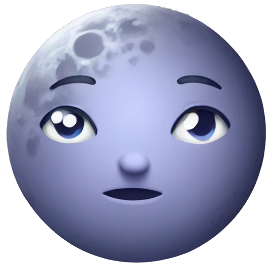 Moon astrology symbol with cute face emoji