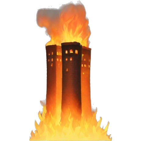 Two towers on fire  emoji