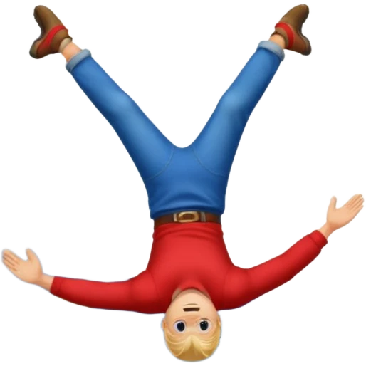 apple style emoji of a man tumbling head over heels down past a mountain emoji