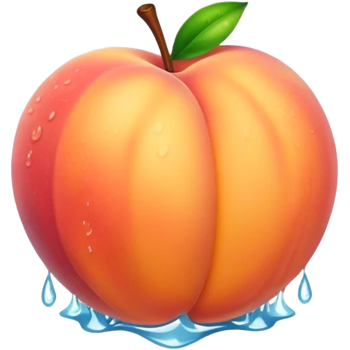 Wet peach emoji