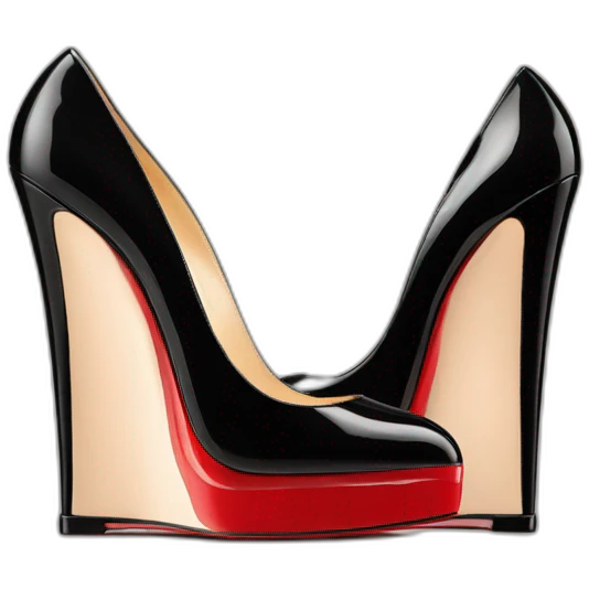 One WEDGE heel LOUBOUTIN black PATENT emoji