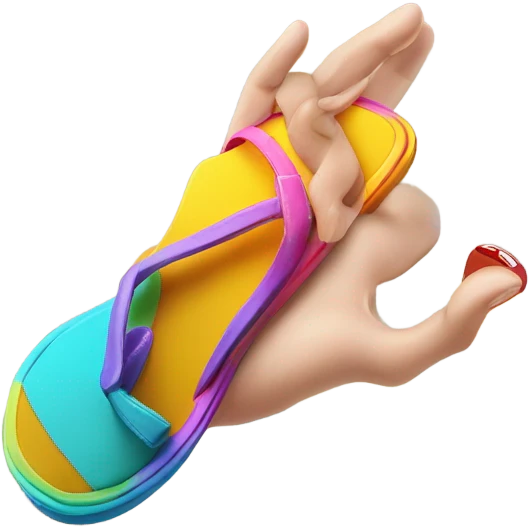 A hand throwing a flip flop emoji