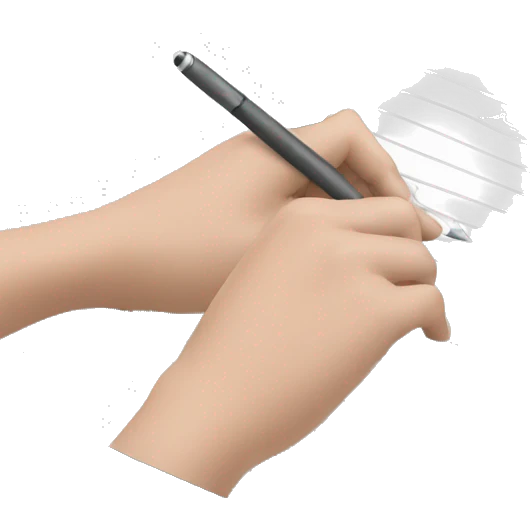 writing hand on tablet emoji